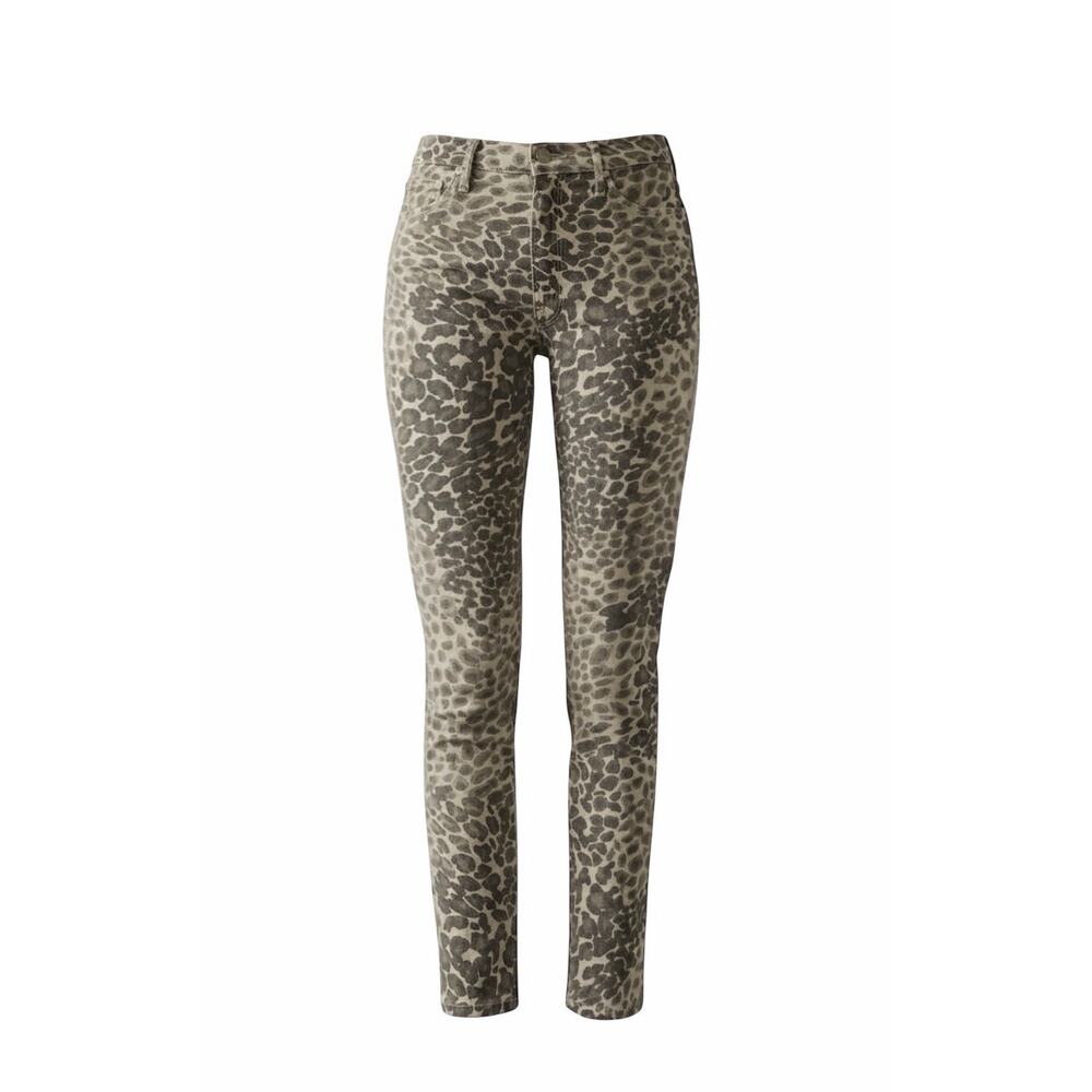 MOTHER Women's Straight Leg Jeans in Olive Leopard Print